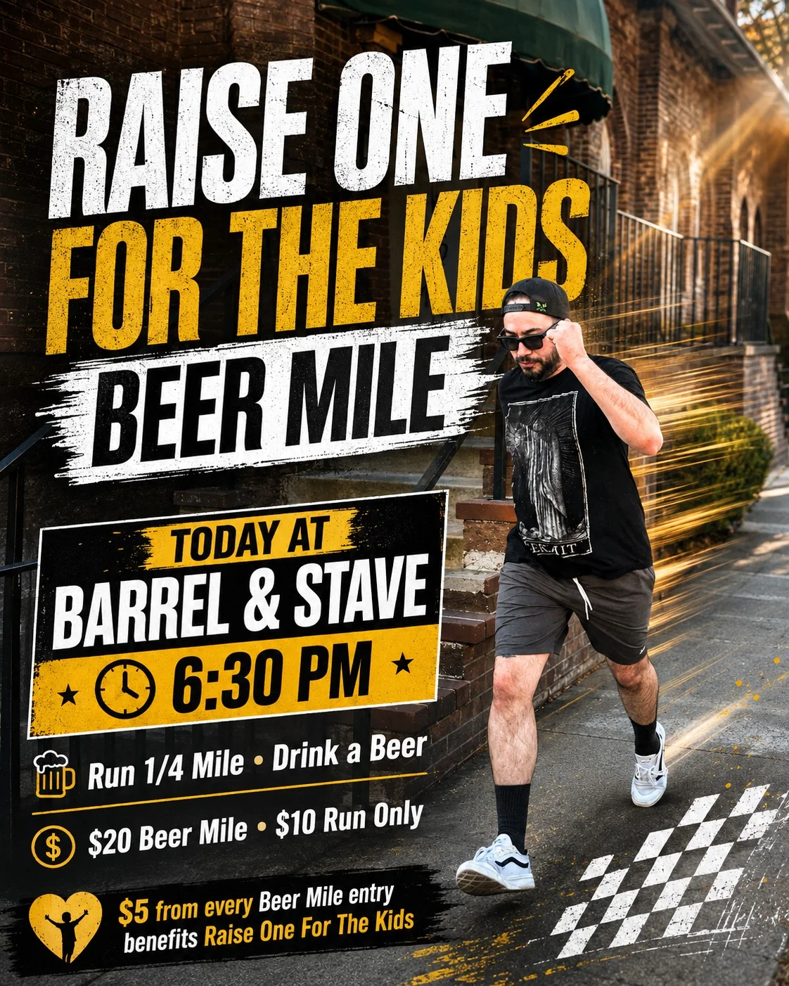 Raise One for the Kids Beer Mile at Barrel & Stave